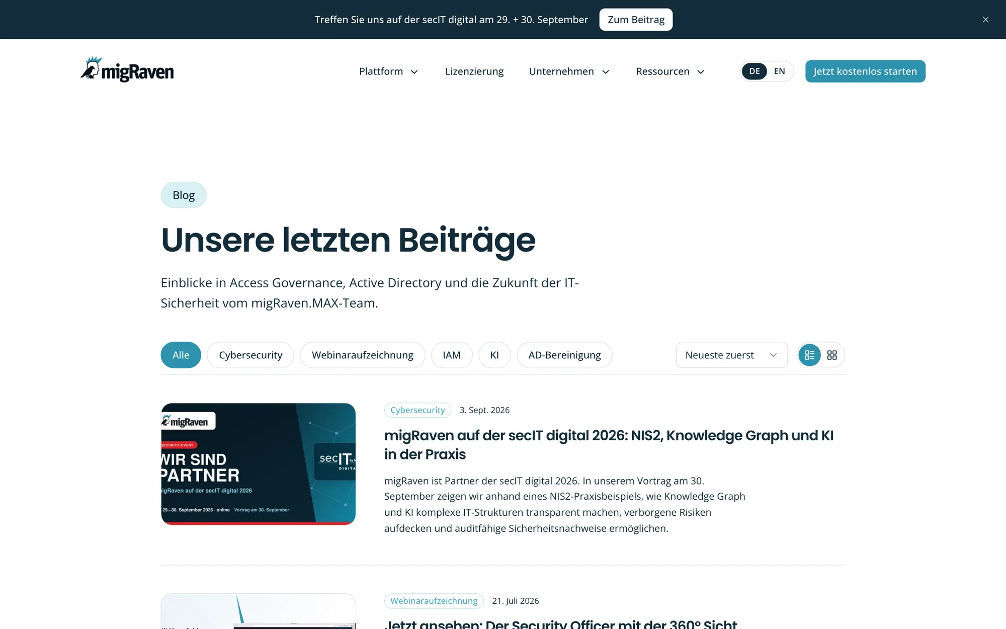 migRaven blog with the secIT digital 2026 article